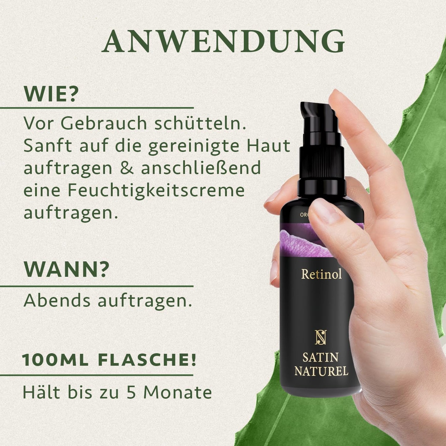 Vorteile des Bio Retinol Serums von Satin Naturel 